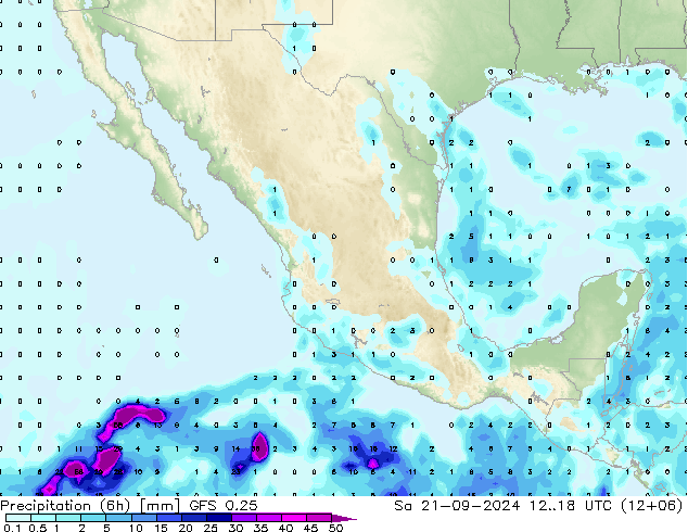 Z500/Rain (+SLP)/Z850 GFS 0.25 sáb 21.09.2024 18 UTC