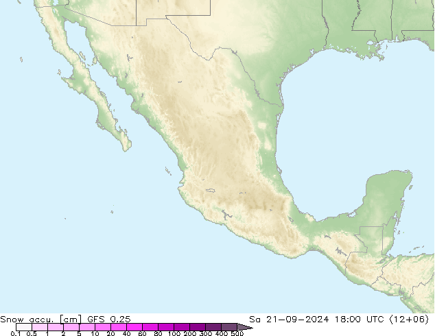 Snow accu. GFS 0.25 Sa 21.09.2024 18 UTC