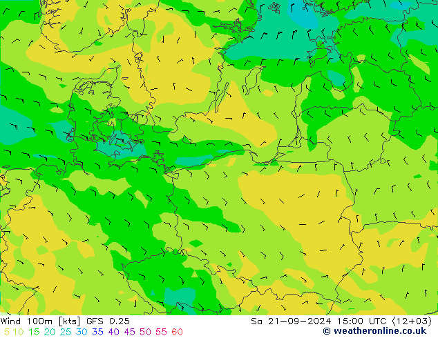 Wind 100m GFS 0.25 Sa 21.09.2024 15 UTC