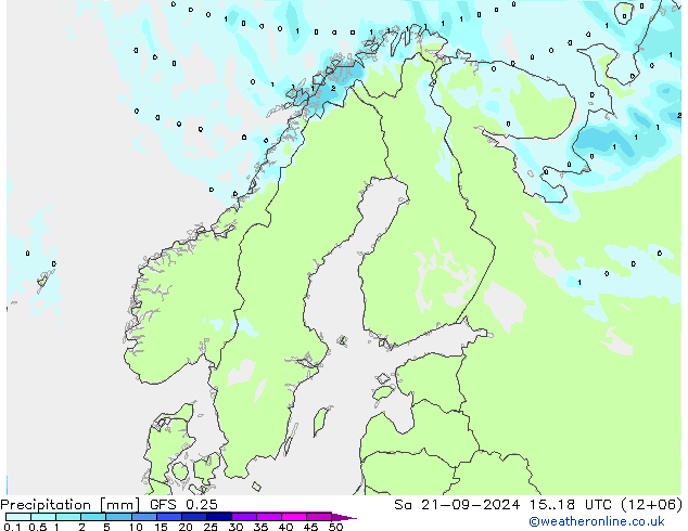 GFS 0.25: 星期六 21.09.2024 18 UTC