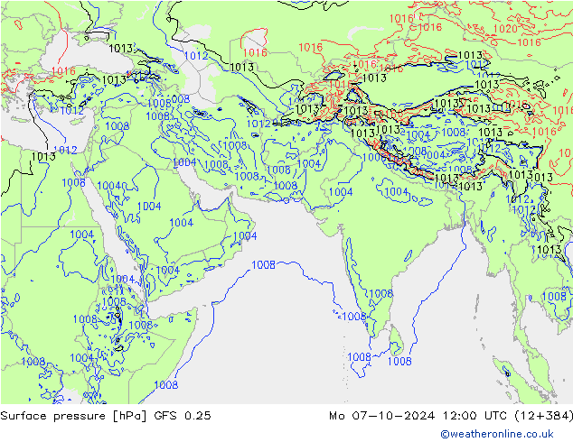 GFS 0.25: 星期一 07.10.2024 12 UTC