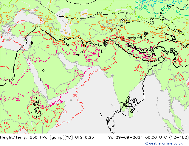 Z500/Rain (+SLP)/Z850 GFS 0.25 星期日 29.09.2024 00 UTC