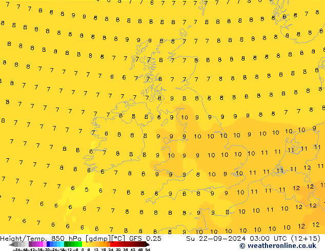 Z500/Rain (+SLP)/Z850 GFS 0.25 Su 22.09.2024 03 UTC