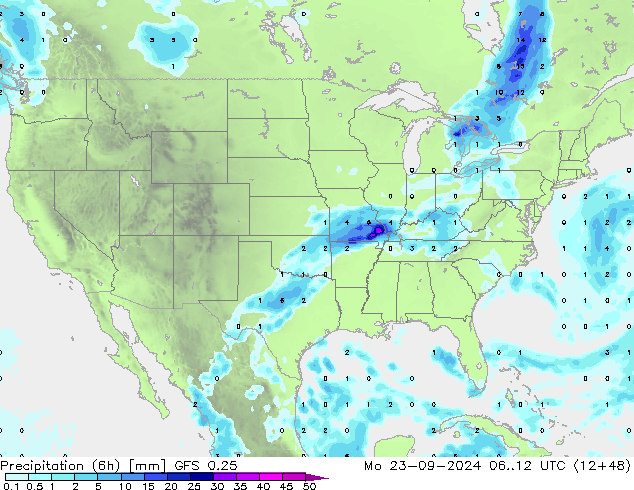 Z500/Rain (+SLP)/Z850 GFS 0.25 Mo 23.09.2024 12 UTC