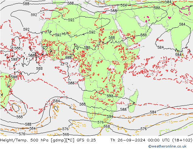 Z500/Rain (+SLP)/Z850 GFS 0.25 gio 26.09.2024 00 UTC