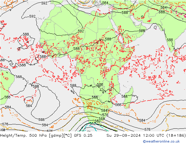 Z500/Rain (+SLP)/Z850 GFS 0.25 Su 29.09.2024 12 UTC