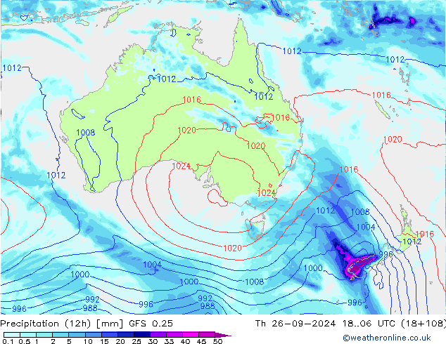 Nied. akkumuliert (12Std) GFS 0.25 Do 26.09.2024 06 UTC