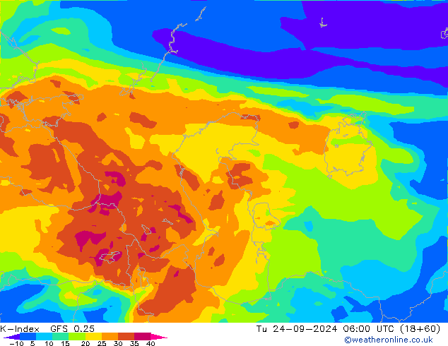 K-Index GFS 0.25 Di 24.09.2024 06 UTC