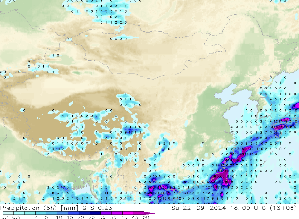 Z500/Rain (+SLP)/Z850 GFS 0.25 星期日 22.09.2024 00 UTC