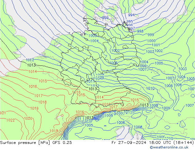 GFS 0.25: vr 27.09.2024 18 UTC