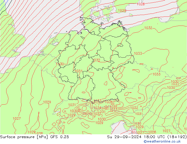 GFS 0.25: Su 29.09.2024 18 UTC