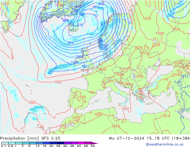 Neerslag GFS 0.25 ma 07.10.2024 18 UTC