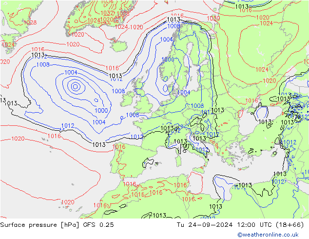 GFS 0.25: Tu 24.09.2024 12 UTC