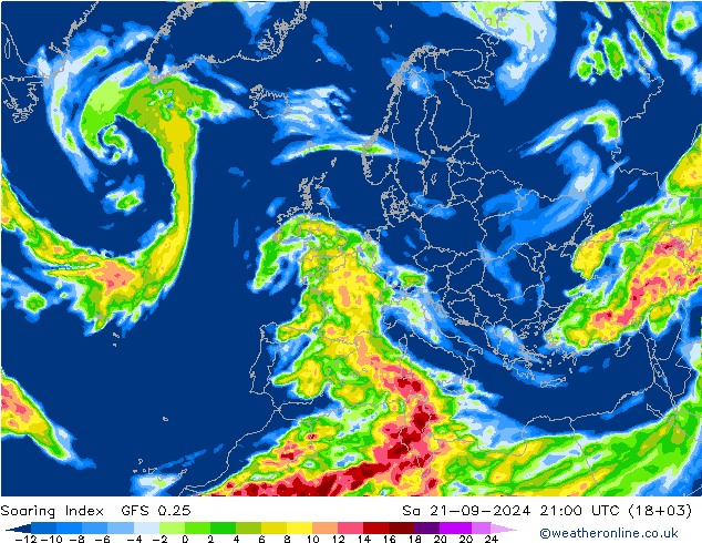 Soaring Index GFS 0.25 za 21.09.2024 21 UTC