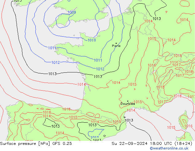 GFS 0.25: Su 22.09.2024 18 UTC