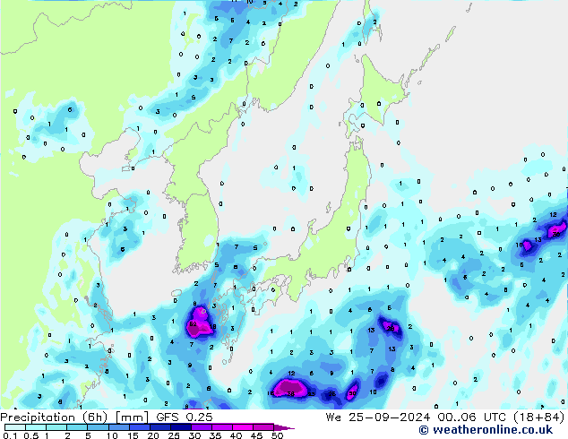 Z500/Regen(+SLP)/Z850 GFS 0.25 wo 25.09.2024 06 UTC