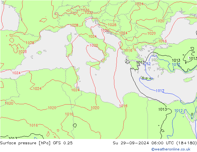 GFS 0.25: Ne 29.09.2024 06 UTC