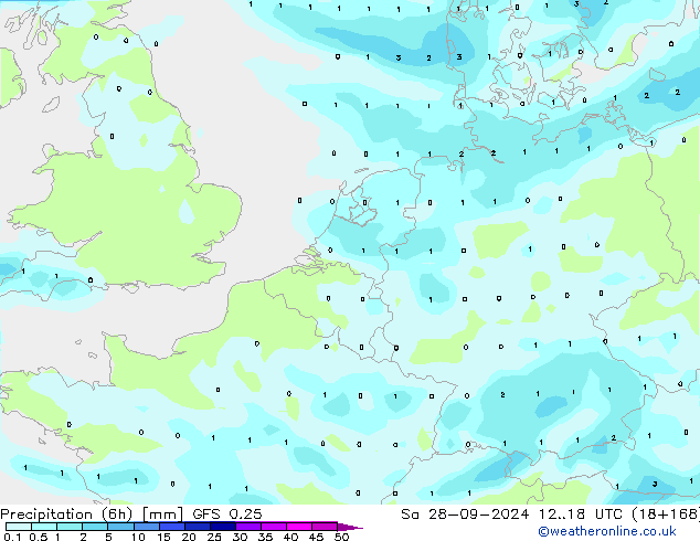 Z500/Rain (+SLP)/Z850 GFS 0.25 So 28.09.2024 18 UTC