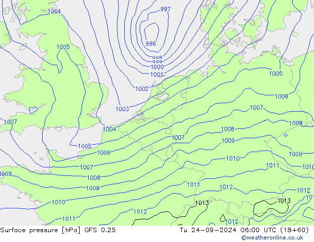 GFS 0.25: Tu 24.09.2024 06 UTC