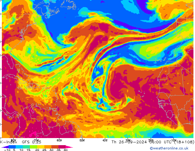 K-Index GFS 0.25 do 26.09.2024 06 UTC