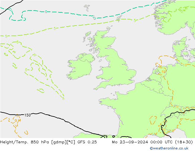 Z500/Rain (+SLP)/Z850 GFS 0.25 Mo 23.09.2024 00 UTC