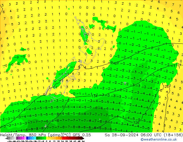 Z500/Rain (+SLP)/Z850 GFS 0.25 So 28.09.2024 06 UTC