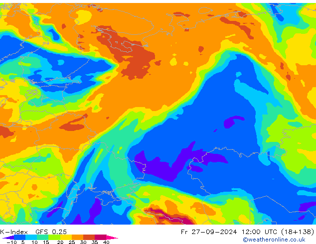 K-Index GFS 0.25 Pá 27.09.2024 12 UTC