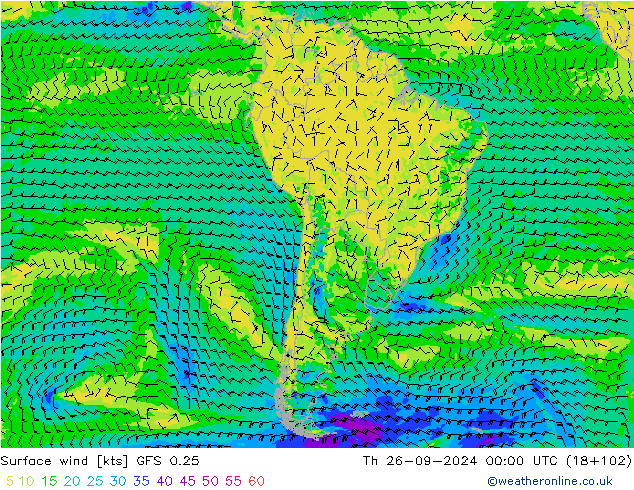 Bodenwind GFS 0.25 Do 26.09.2024 00 UTC