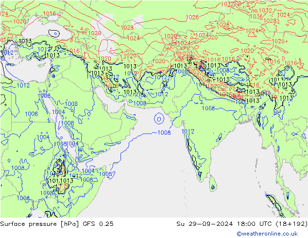 GFS 0.25: 星期日 29.09.2024 18 UTC