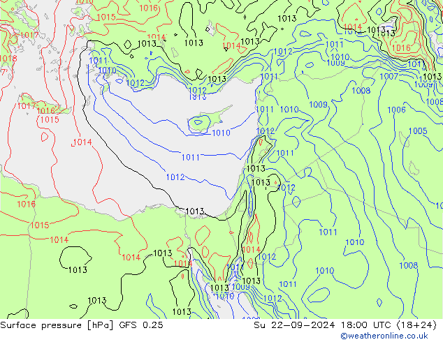 GFS 0.25: So 22.09.2024 18 UTC