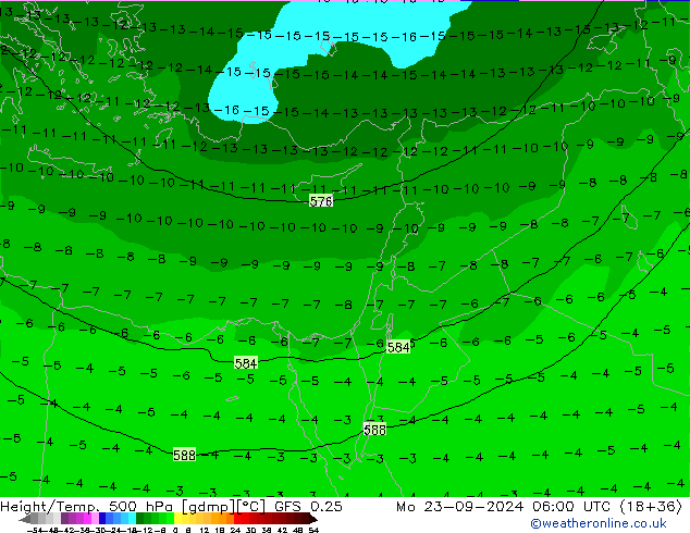 Height/Temp. 500 hPa GFS 0.25 Po 23.09.2024 06 UTC