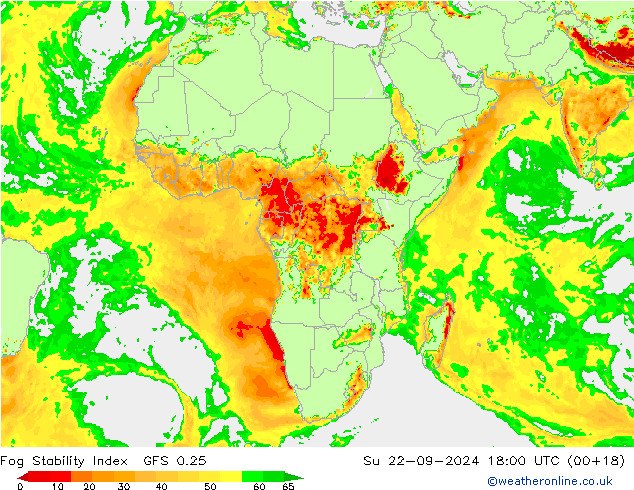 Fog Stability Index GFS 0.25 Su 22.09.2024 18 UTC