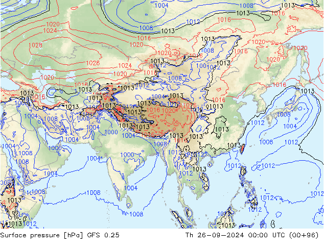 GFS 0.25: Čt 26.09.2024 00 UTC