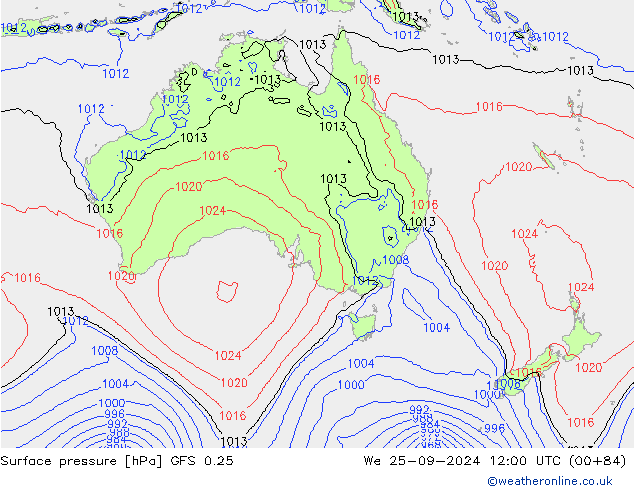 GFS 0.25: We 25.09.2024 12 UTC