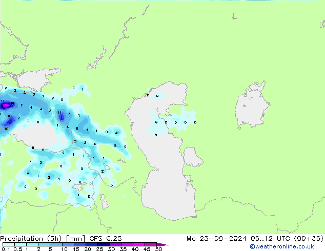 Z500/Regen(+SLP)/Z850 GFS 0.25 ma 23.09.2024 12 UTC