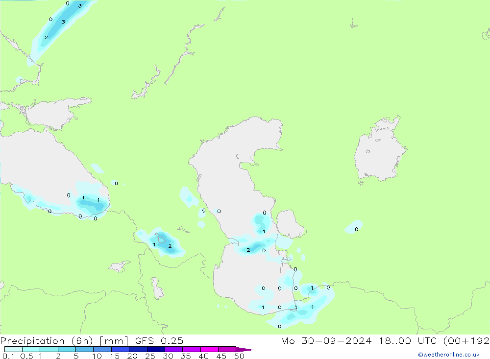 Z500/Yağmur (+YB)/Z850 GFS 0.25 Pzt 30.09.2024 00 UTC