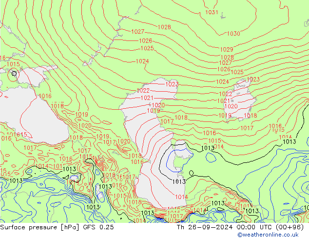 GFS 0.25: do 26.09.2024 00 UTC