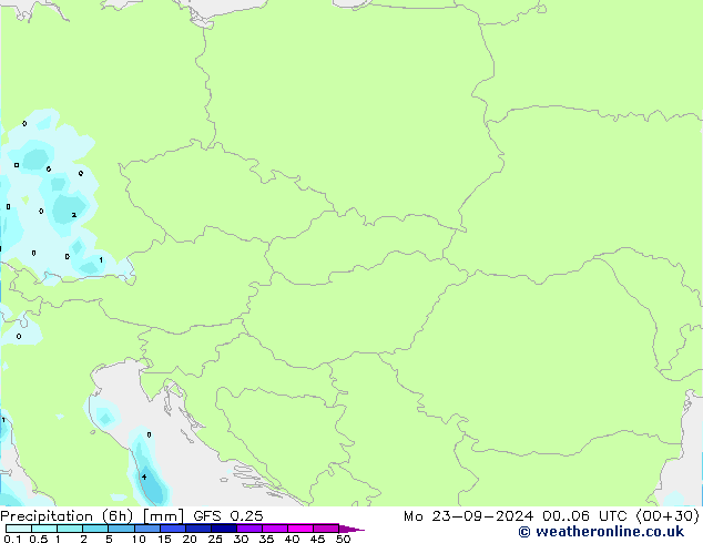 Z500/Rain (+SLP)/Z850 GFS 0.25 lun 23.09.2024 06 UTC