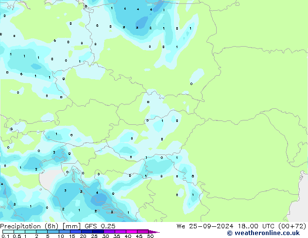 Z500/Rain (+SLP)/Z850 GFS 0.25 mer 25.09.2024 00 UTC