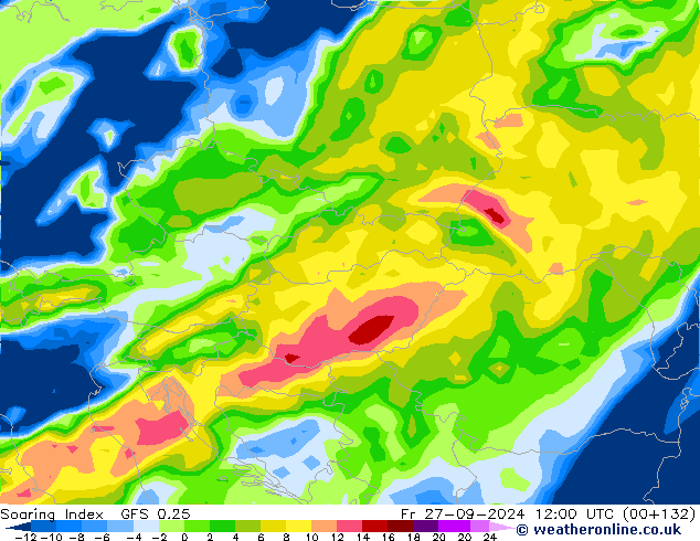 Soaring Index GFS 0.25 Fr 27.09.2024 12 UTC