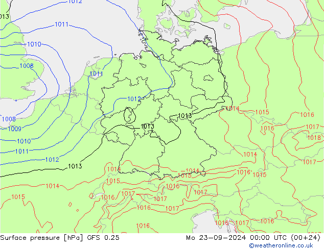 GFS 0.25: Mo 23.09.2024 00 UTC