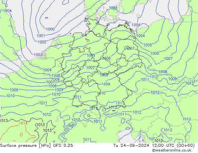 GFS 0.25: Di 24.09.2024 12 UTC