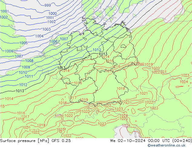 GFS 0.25: Mi 02.10.2024 00 UTC