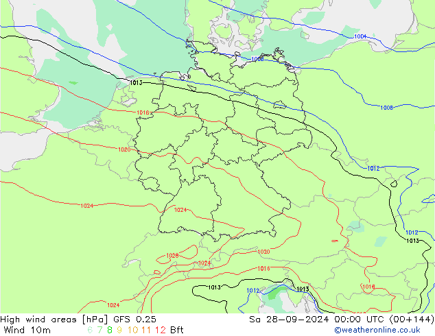 Windvelden GFS 0.25 za 28.09.2024 00 UTC