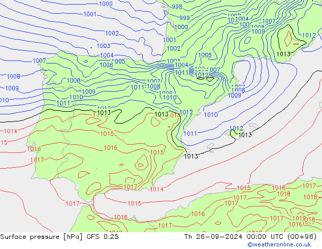 GFS 0.25: Do 26.09.2024 00 UTC