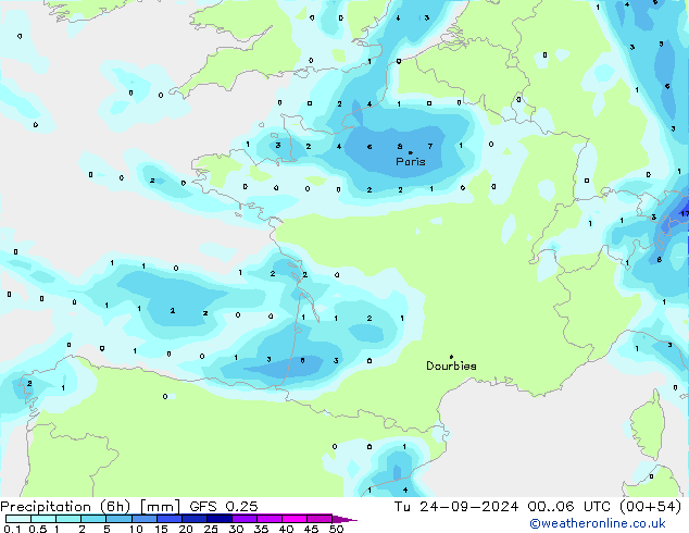 Z500/Regen(+SLP)/Z850 GFS 0.25 di 24.09.2024 06 UTC