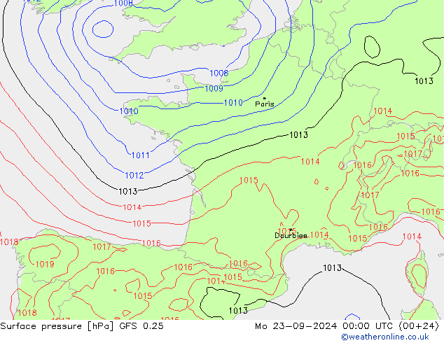 GFS 0.25: Seg 23.09.2024 00 UTC