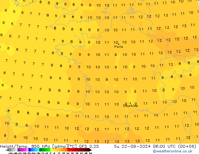 Z500/Rain (+SLP)/Z850 GFS 0.25 So 22.09.2024 06 UTC