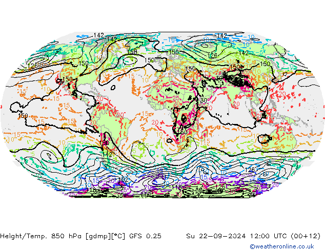 Z500/Rain (+SLP)/Z850 GFS 0.25 So 22.09.2024 12 UTC