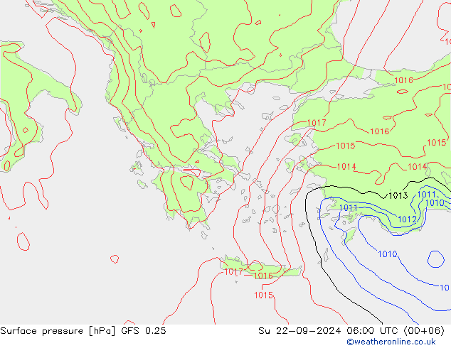 GFS 0.25: Dom 22.09.2024 06 UTC